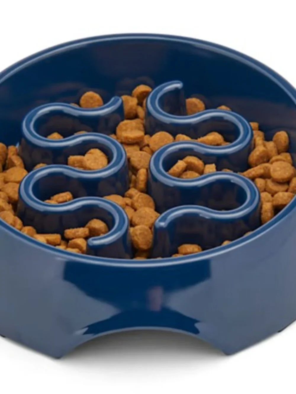 Slow Feeder Pet Bowl Navy Blue 7